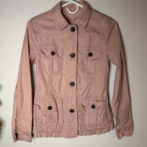 Eddie Bauer Women's Dusty Rose Pink Cotton Utility Safari Field Jacket